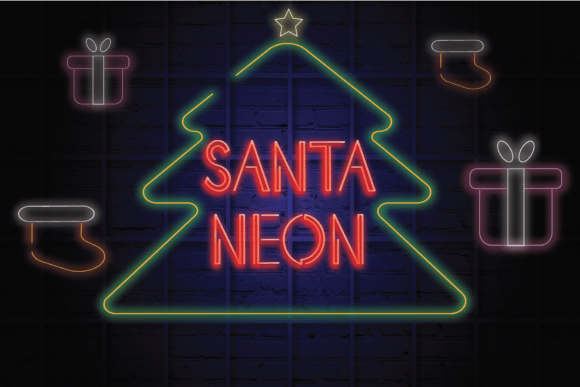 Santa Neon Font for Bold Editorial Design